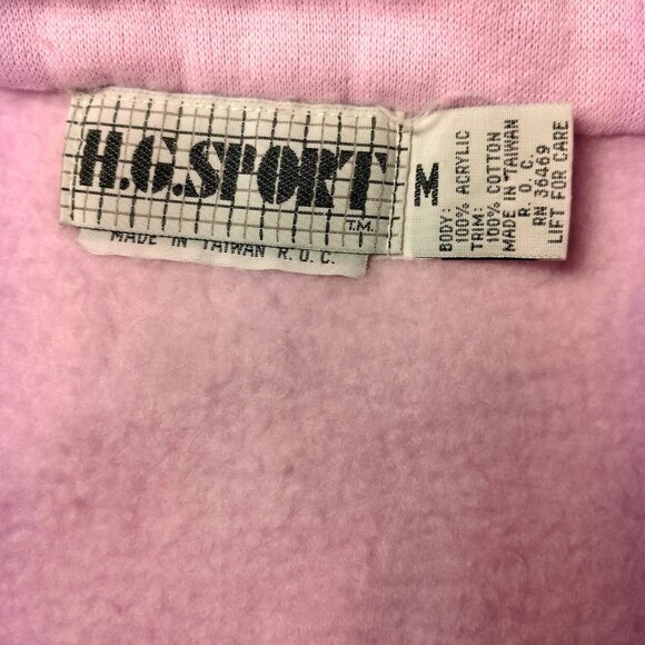 Vintage 1980s Mock Neck Sweatshirt Medium Pink Mixed Knit Retro Snap READ - Picture 4 of 16